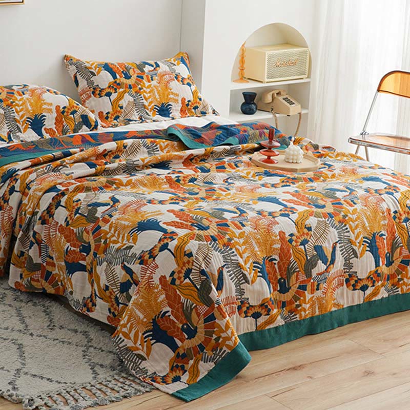 Ownkoti Soft Bird & Flower Cotton Reversible Quilt - image 8