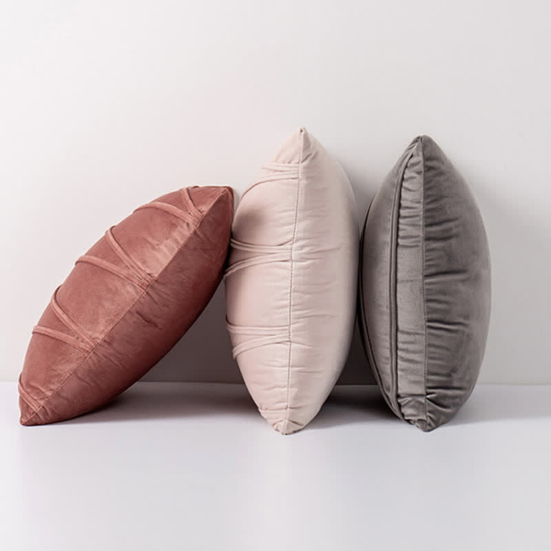 Stripe Pattern Soft Velvet Decorative Pillowcase - image 1