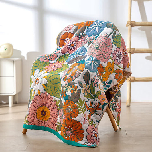 Floral Cotton Gauze Quick-drying Bath Towel - 80cm x 160cm - image 0