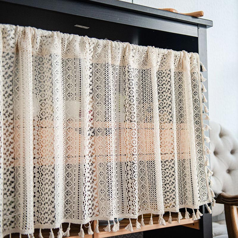 Lace Taseel Hollow-Out Tier Curtain - image 1