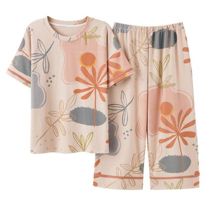 Flower Leaf Print Cotton Loungewear Set - image 7
