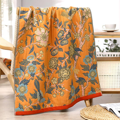 Bright Color Hibiscus Reversible Bath Towel - image 1