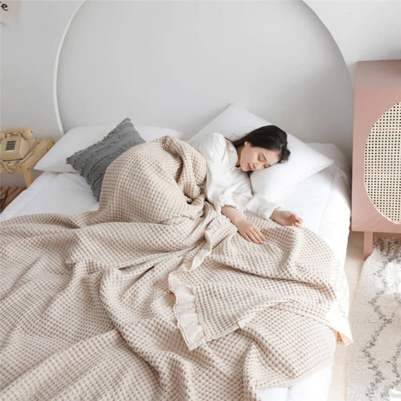 Ownkoti Waffle Weave Sofa Blanket Comfortable Quilt - image 12