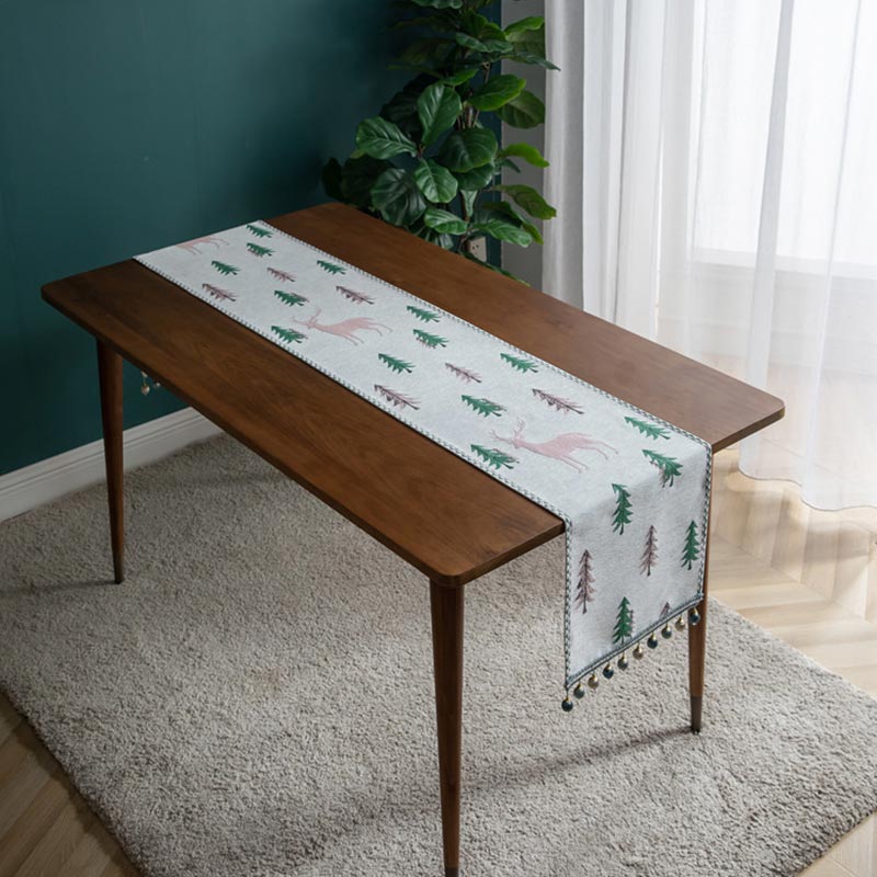 Ownkoti Christmas Tree Table Runner with Tassel - image 13