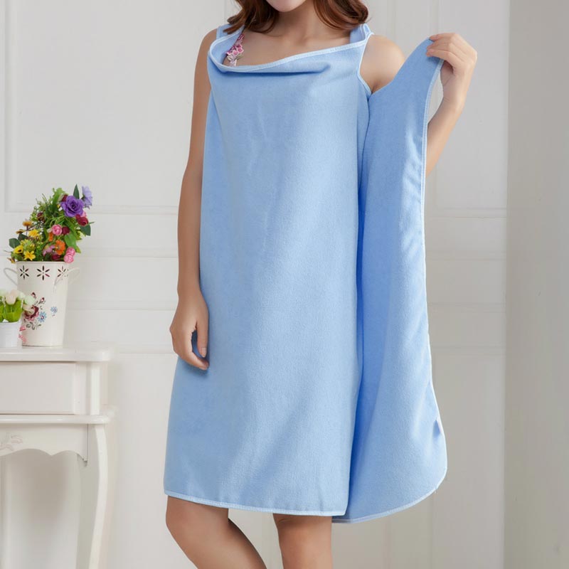 Ownkoti Women's Wearable Spa Towel Bath Wrap - Blue - 80cm x 150cm - image 7