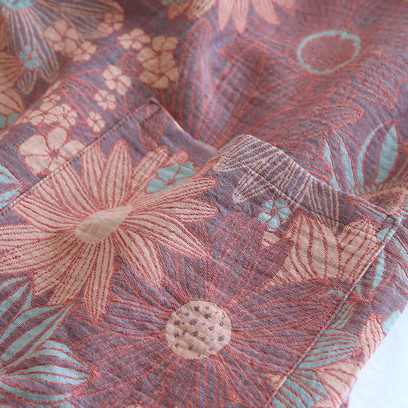 Floral Comfy V-neck Home Sleep Bathrobe - image 4