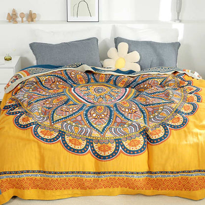 Ownkoti Bohemian Reversible Yellow Flower Summer Quilt - image 2