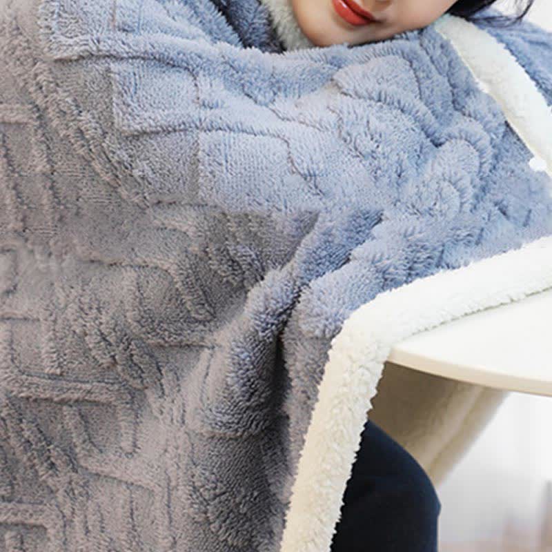 Argyle Pattern Warm Fleece Shawl Blanket - image 5