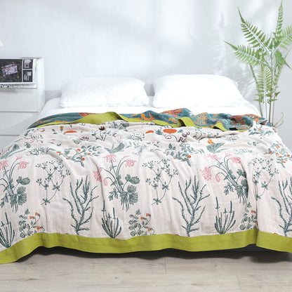 Flower Plant Cotton Reversible Soft Quilt - image 1