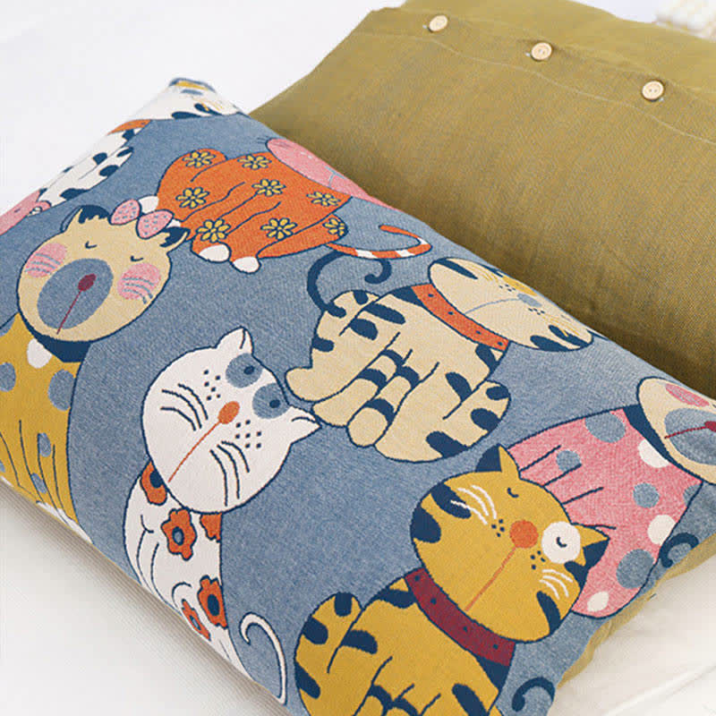 Ownkoti Cute Cats Pure Cotton Button Pillowcases (2PCS) - image 4