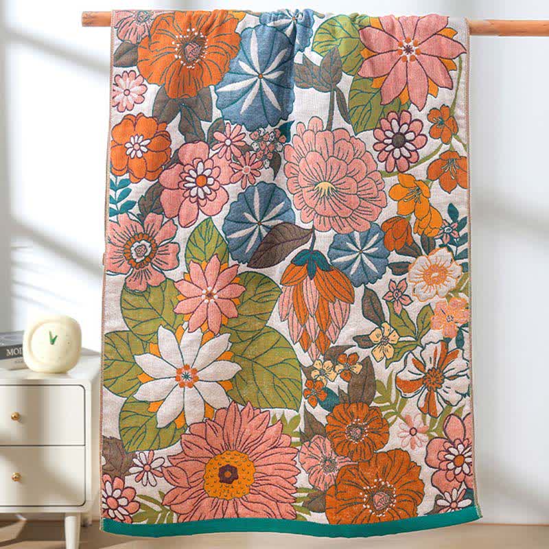 Floral Cotton Gauze Quick-drying Bath Towel - image 1