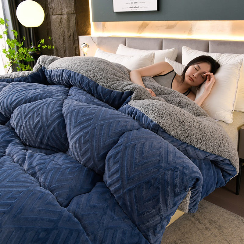 Thick Sherpa Winter Blanket with Quilt Core - image 13