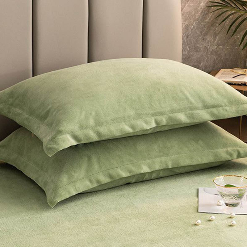 Solid Color Velvety Decorative  Pillowcases(2PCS) - image 9