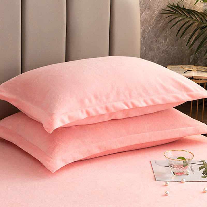 Solid Color Velvety Decorative  Pillowcases(2PCS) - image 16