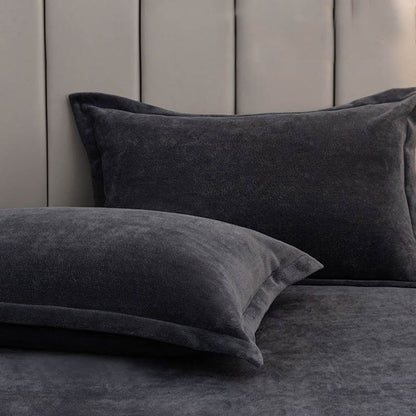 Solid Color Velvety Decorative  Pillowcases(2PCS) - Dark Gray - 16" x 21" - image 18