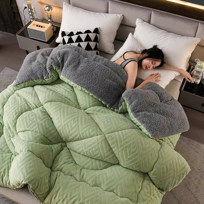 Thick Sherpa Winter Blanket with Quilt Core - image 21