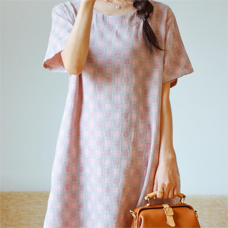 Pure Cotton Yarn-dyed Jacquard Nightdress - image 4