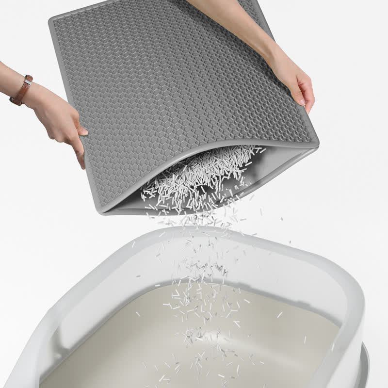 Solid Color Waterproof Cat Litter Mat - image 2