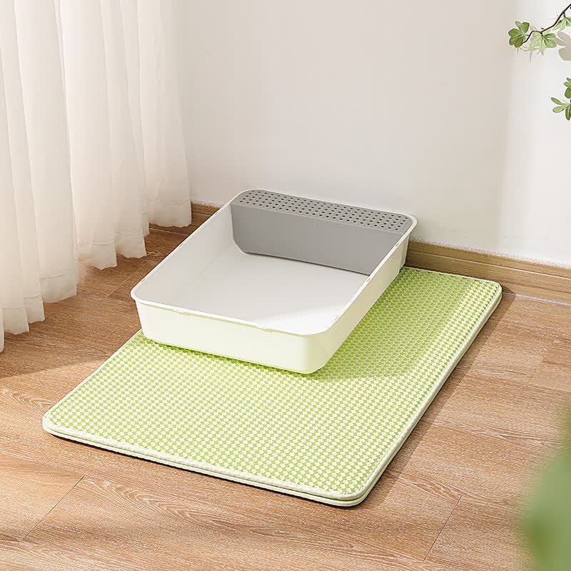Solid Color Waterproof Cat Litter Mat - Green - XL: 55cm x 75cm - image 6