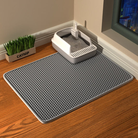 Solid Color Waterproof Cat Litter Mat - Gray - XL: 55cm x 75cm - image 0