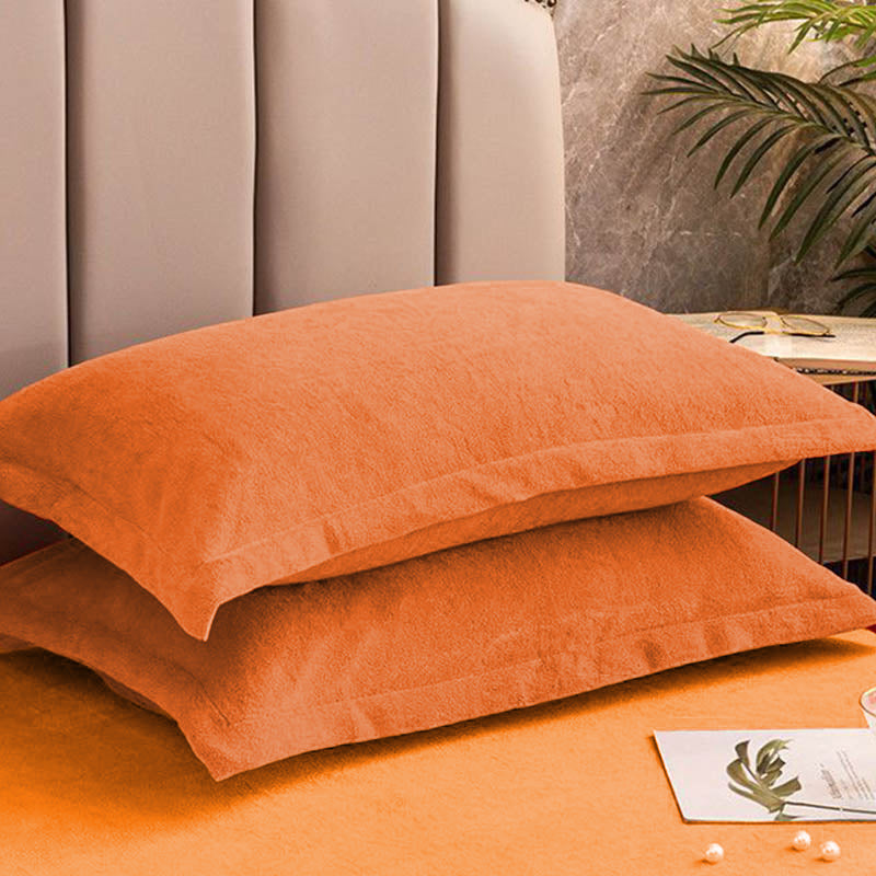Solid Color Velvety Decorative  Pillowcases(2PCS) - image 1