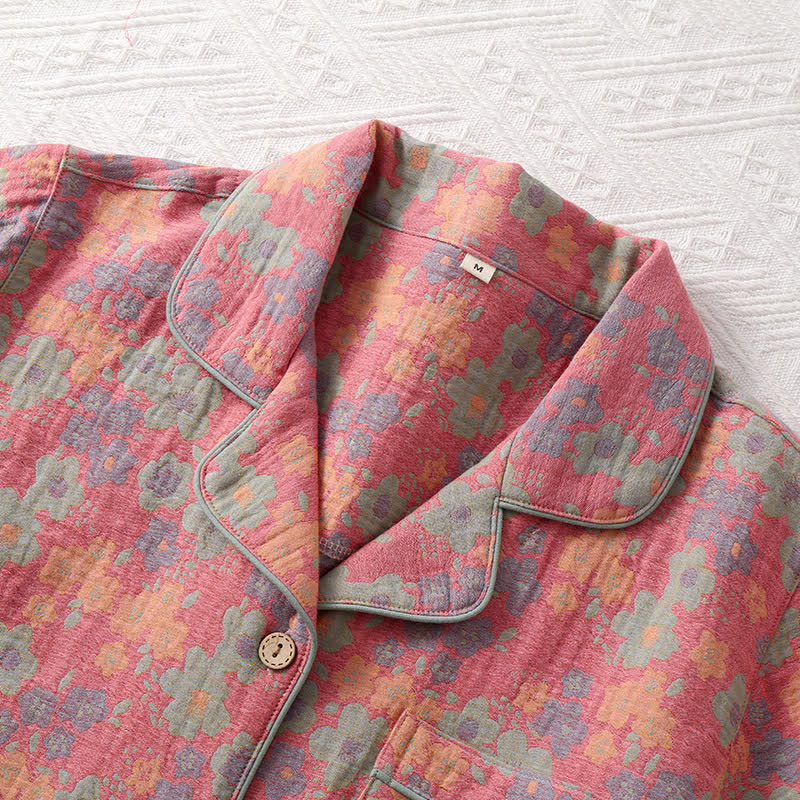 Cotton Gauze Short Sleeve Pajama Set(3PCS) - image 1