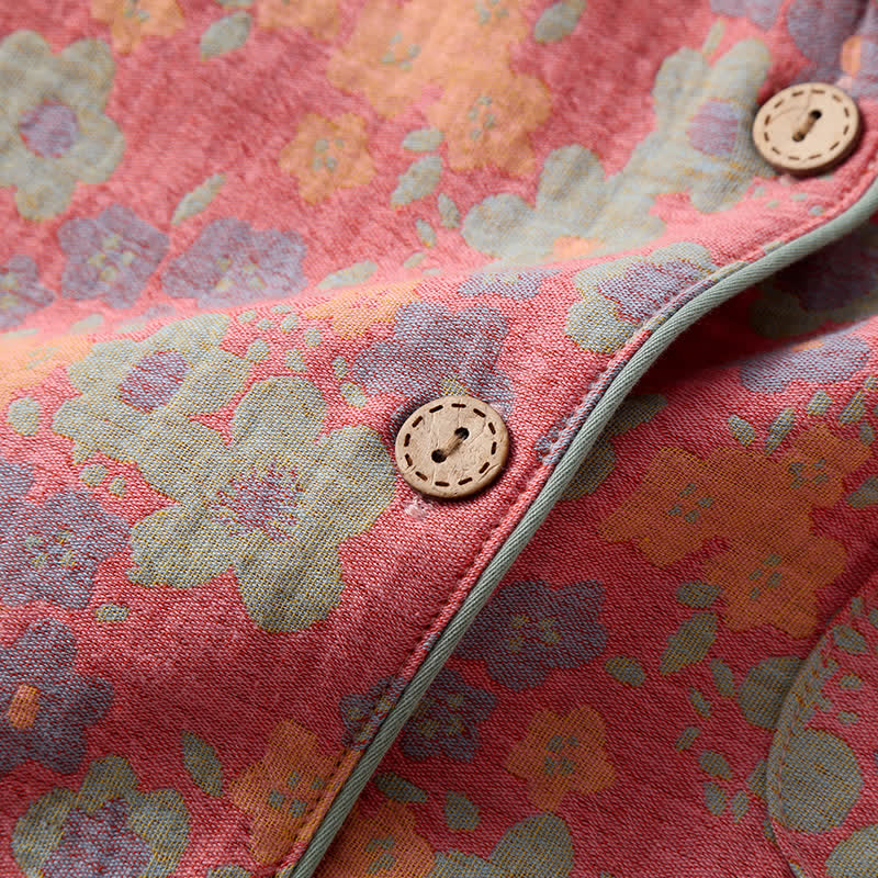 Cotton Gauze Short Sleeve Pajama Set(3PCS) - image 4