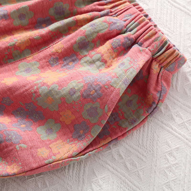 Cotton Gauze Short Sleeve Pajama Set(3PCS) - image 5