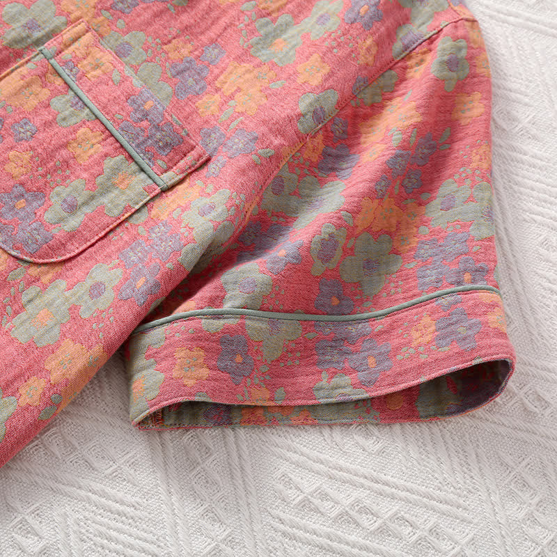 Cotton Gauze Short Sleeve Pajama Set(3PCS) - image 3