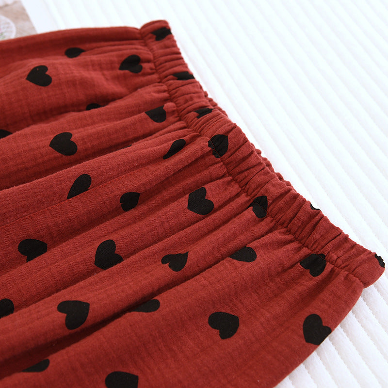 Heart Print Pure Cotton Pajama Set(3PCS) - image 7