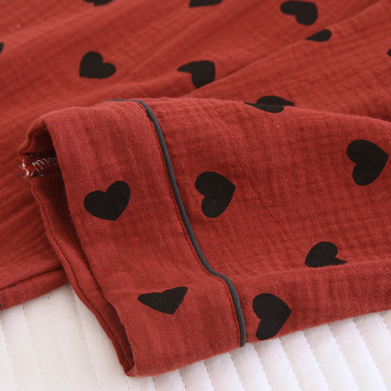Heart Print Pure Cotton Pajama Set(3PCS) - image 5