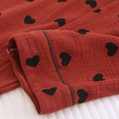 Heart Print Pure Cotton Pajama Set(3PCS) - image 5