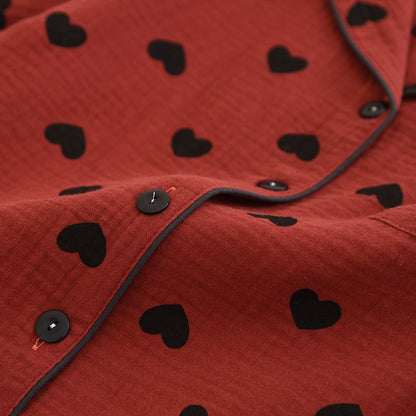 Heart Print Pure Cotton Pajama Set(3PCS) - image 4