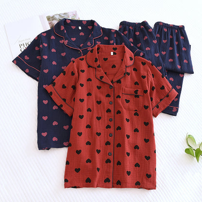 Heart Print Pure Cotton Pajama Set(3PCS) - image 0