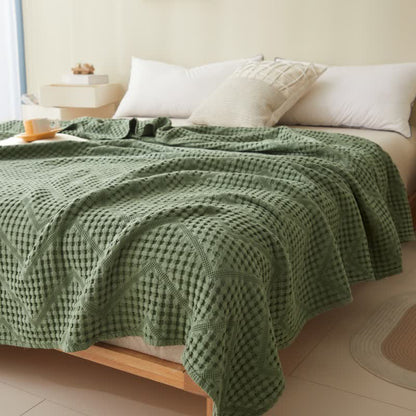 Solid Color Waffle Texture Towel Quilt - image 1