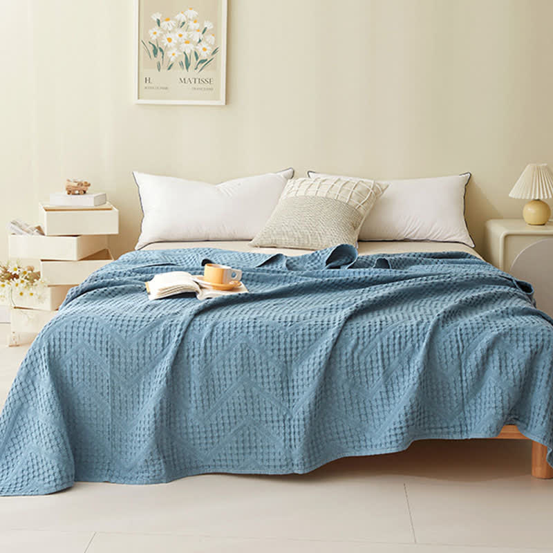 Solid Color Waffle Texture Towel Quilt - image 8