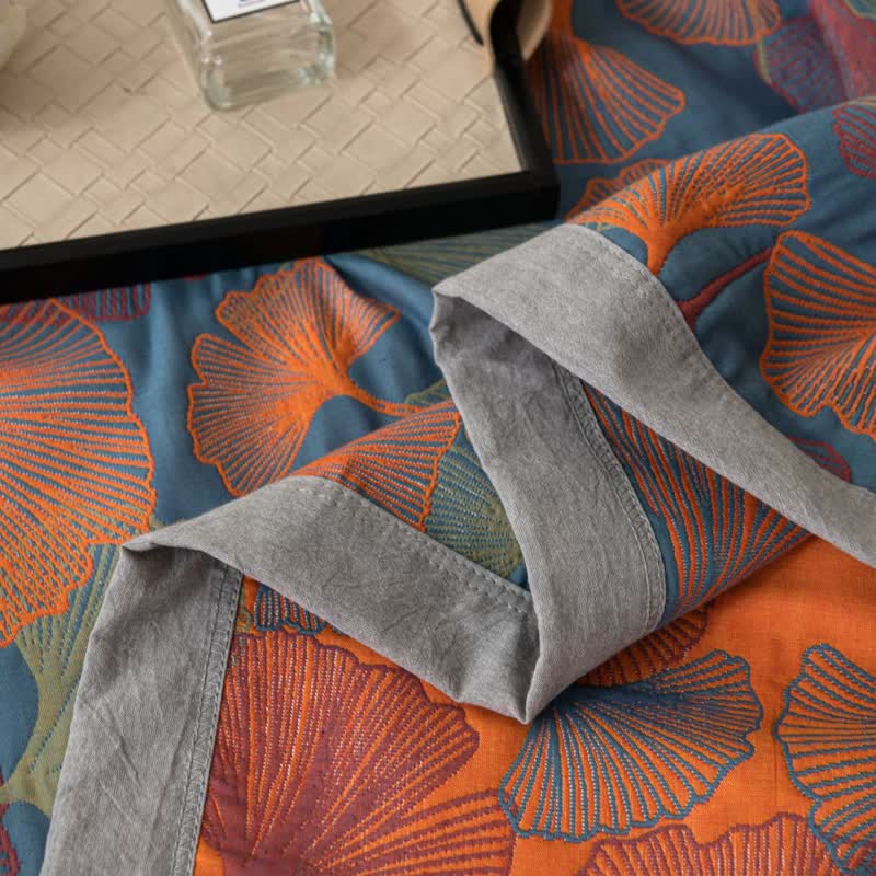 Ginkgo Leaf Three Layers Cotton Gauze Quilt - image 6