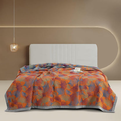 Ginkgo Leaf Three Layers Cotton Gauze Quilt - image 1