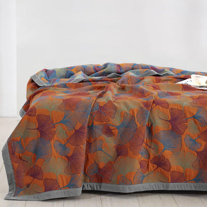 Ginkgo Leaf Three Layers Cotton Gauze Quilt - image 3