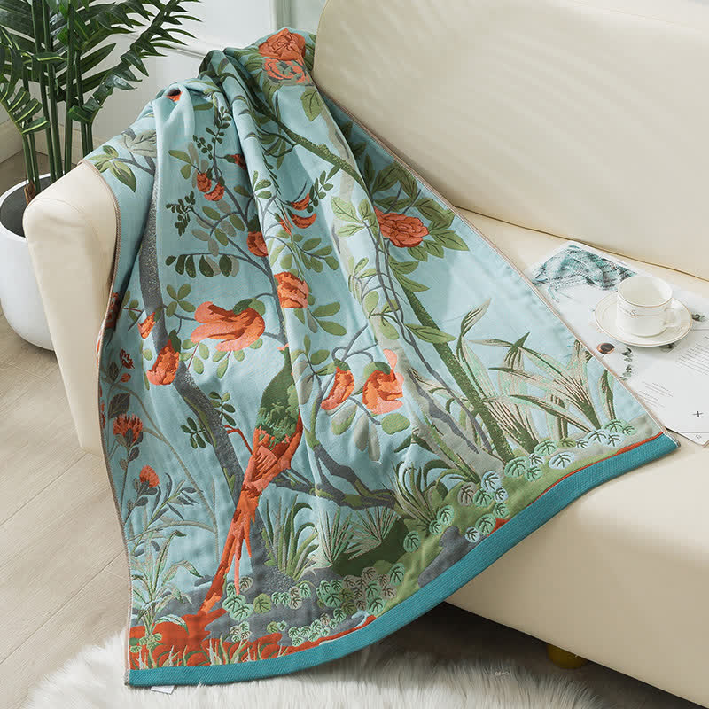 Floral Four Layers Gauze Bath Towel - image 1