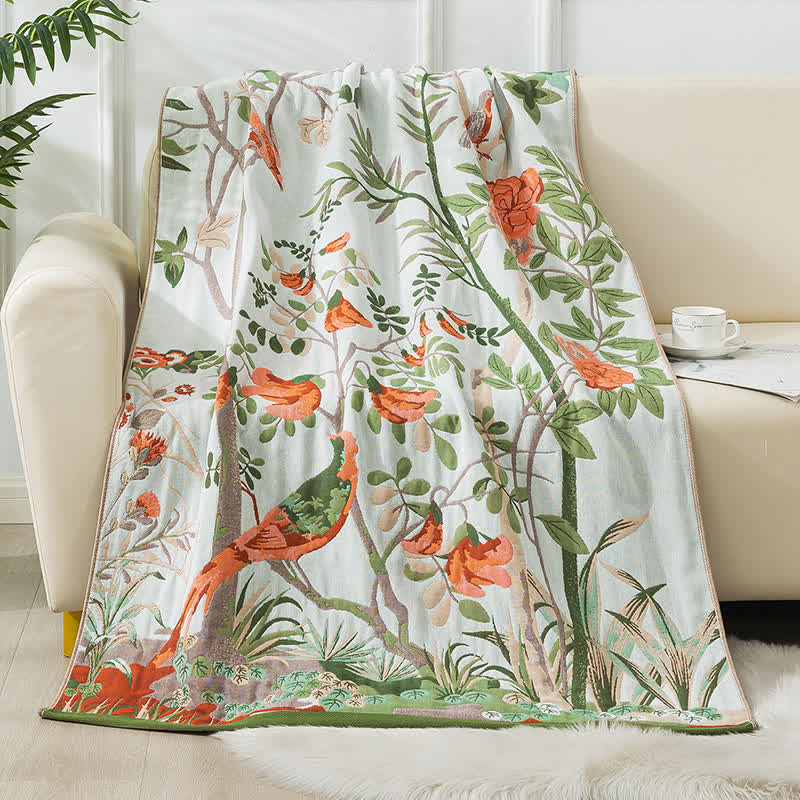 Floral Four Layers Gauze Bath Towel - image 3