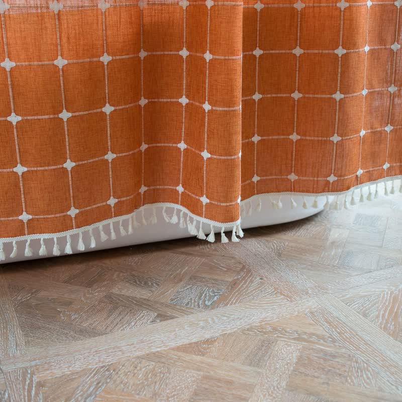 Plaid Cotton Linen Farmhouse Shower Curtain - image 4