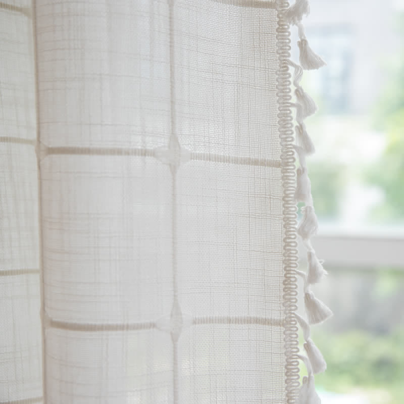 Plaid Cotton Linen Farmhouse Shower Curtain - image 9