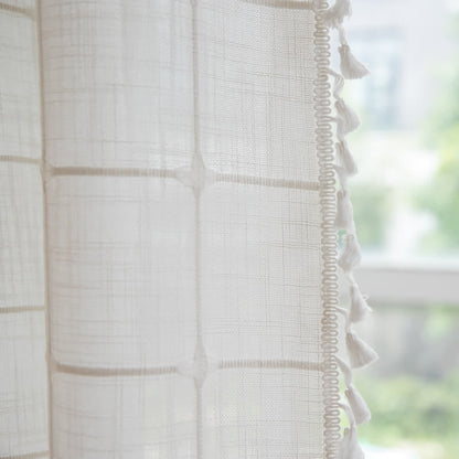 Plaid Cotton Linen Farmhouse Shower Curtain - image 9