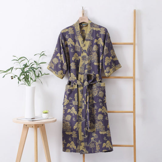 Natural Landscape Print Lightweight Robe - XL - image 0