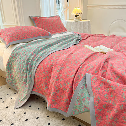 Blooming Flower Pure Cotton Quilted Coverlet - image 1