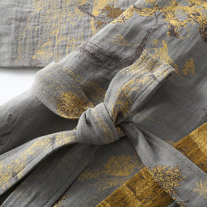Pure Cotton Breathable Retro Kimono Bathrobe - image 5