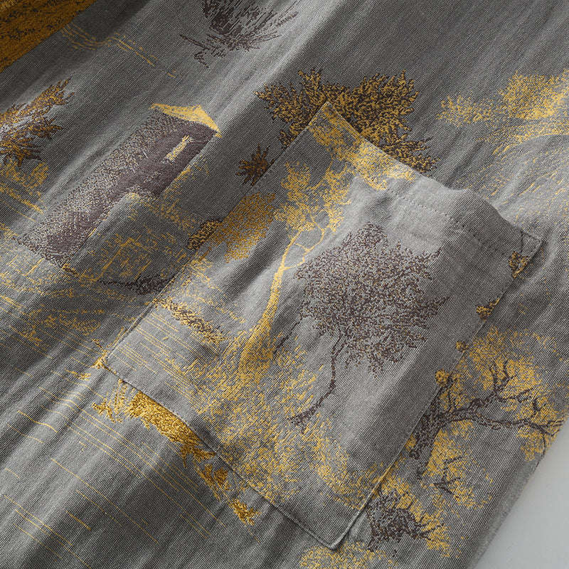 Pure Cotton Breathable Retro Kimono Bathrobe - image 4