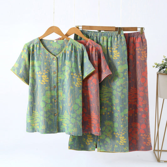 Short Sleeve Crop Pants Loungewear Set - image 0