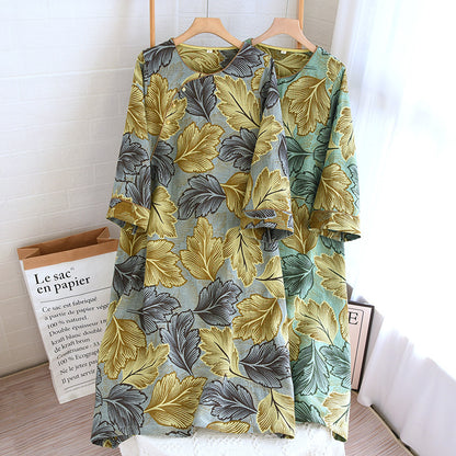 Yarn-dyed Leaves Cotton Loungewear Set - image 9